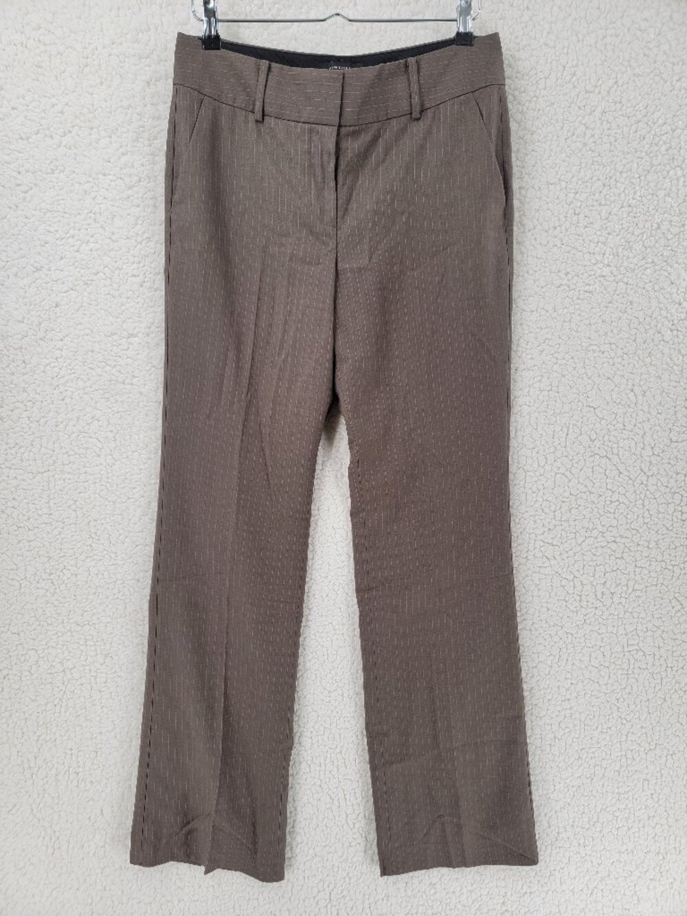 Ann Taylor Size 6 Brown Pinstripe Career Slacks Dress Pants Straight Leg